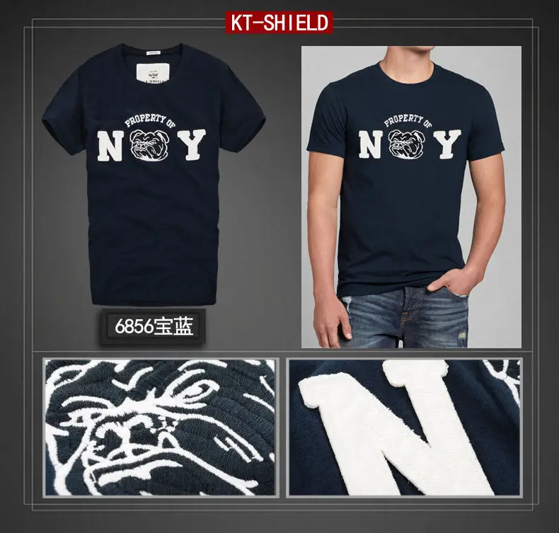 Men’s Embroidered Short-Sleeve Cotton T-Shirt – Casual Streetwear Graphic Tee