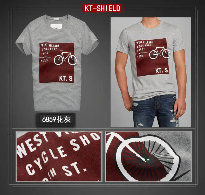 Men’s Embroidered Short-Sleeve Cotton T-Shirt – Casual Streetwear Graphic Tee