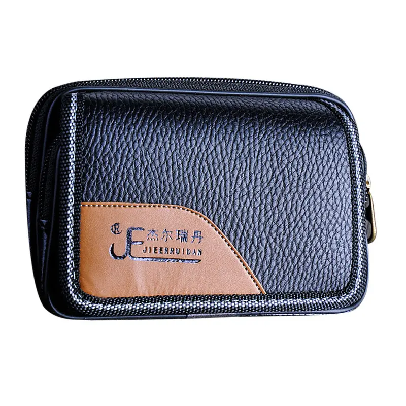 Men's Leather Clutch Pockets Wallet Bifold Business Credit Card Holder Packs Bolso Leather Waist Bag Clutches Wallet 2