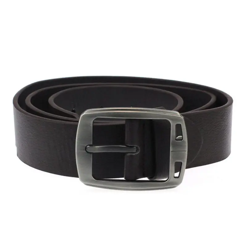 Mens Leather Cowhide Vintage Classic Jean Pin Buckle Belts Brown 1