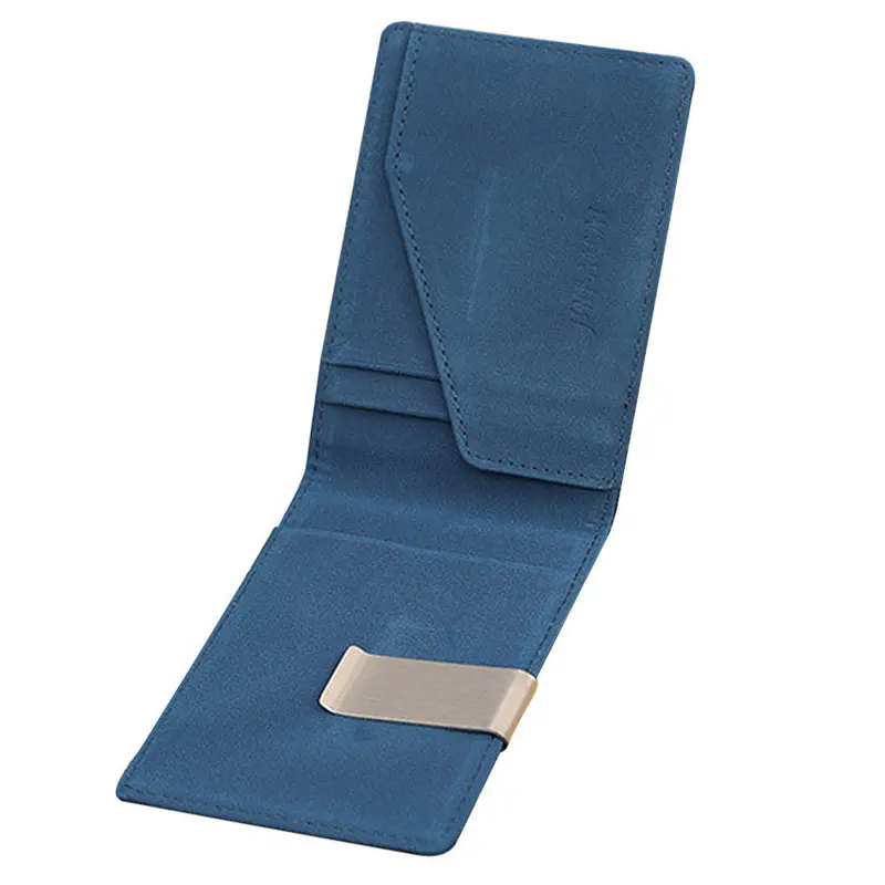 Mens Leather Magic Credit Card Id Holder Money Clip Wallet 1