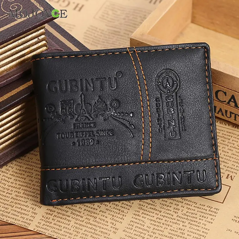 Mens Leather Wallets Bifold Wallet Pockets Credit/Id Card Receipt Holder Coin Purse Card Holder Multi Position Wallet Coin Purse 2