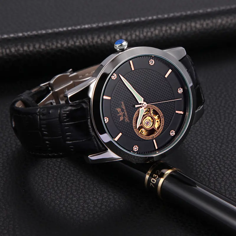 Men's Luxury Leather Band Mechanical Watch Wrist Watch Feida 1