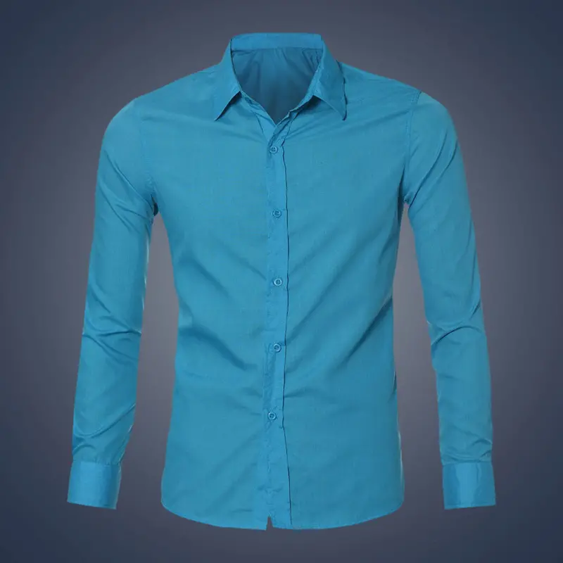 Mens Luxury Stylish Casual Dress Slim Fit Shirt Casual Long Sleeve 2