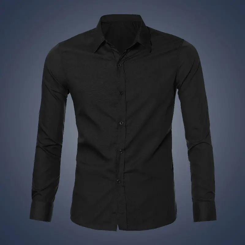 Mens Luxury Stylish Casual Dress Slim Fit Shirt Casual Long Sleeve 5