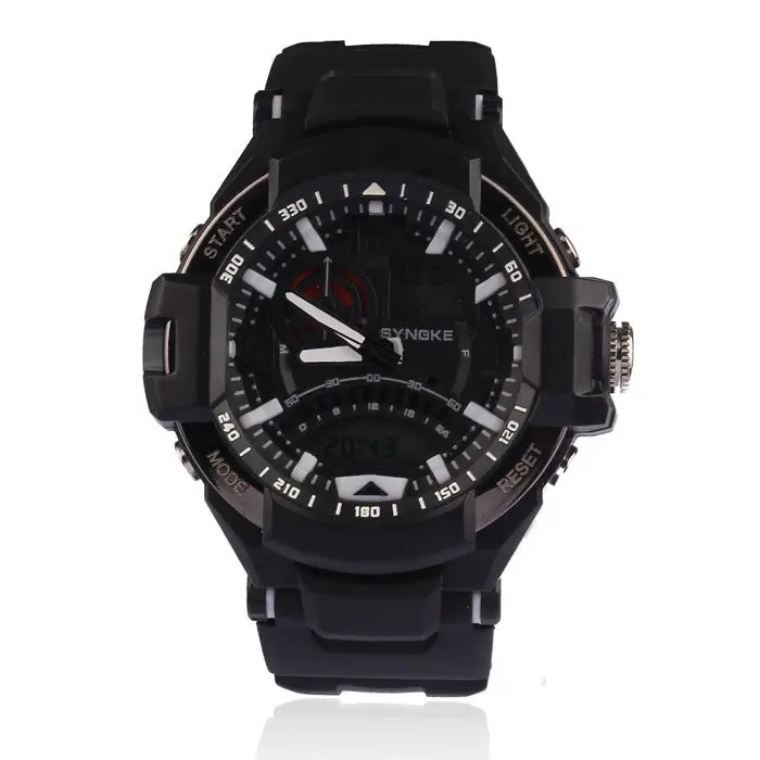 Men's Military Watch Dual Time Led Digital Analog Quartz Wrist Sports Watch Chronograph 1