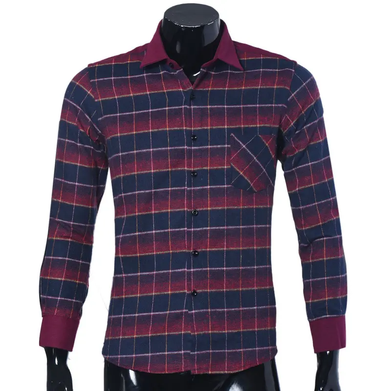 Men's Plaid Shirts Luxury Slim Long Sleeve Formal Business Fashion Dress Warm Shirts Homme Tee Shirts 5