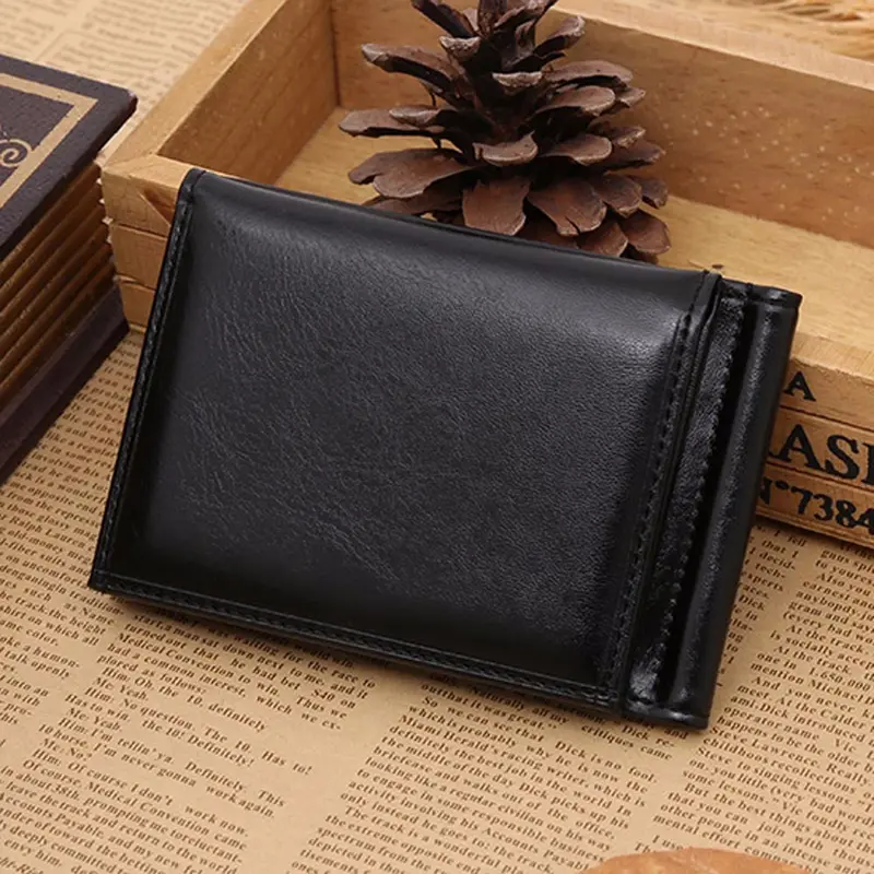 Men's Pu Leather Card Cash Receipt Holder Organizer Bifold Wallet Purse Business Wallet / 1