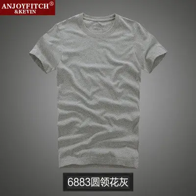 Men's Short-Sleeved Cotton T-Shirt Men Bottoming Shirt Solid Color Casual O-Neck Tops & Tees 11
