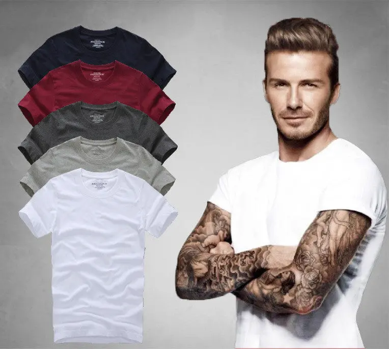 Men's Short-Sleeved Cotton T-Shirt Men Bottoming Shirt Solid Color Casual O-Neck Tops & Tees 11