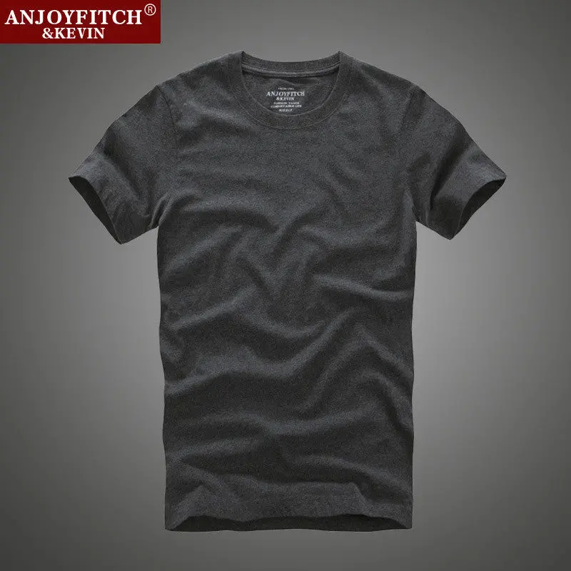 Men's Short-Sleeved Cotton T-Shirt Men Bottoming Shirt Solid Color Casual O-Neck Tops & Tees 16