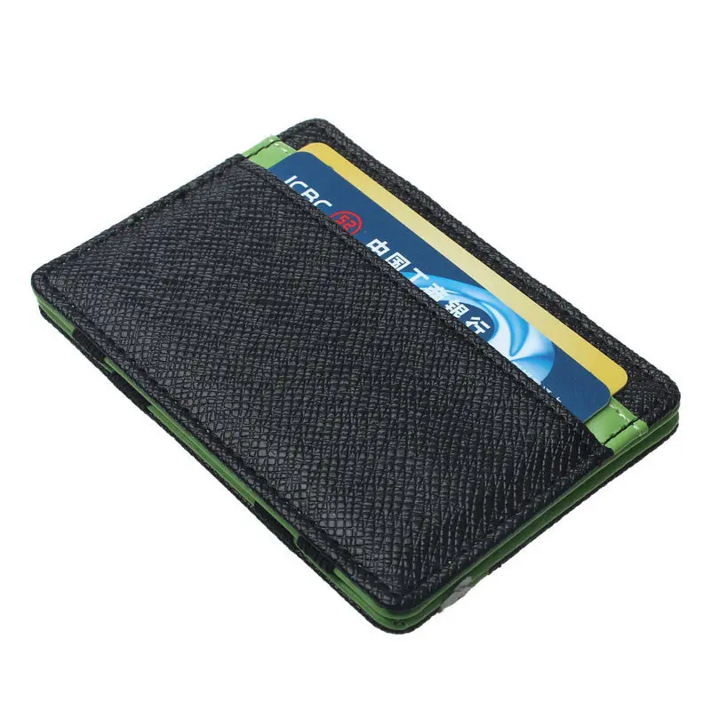 Mens Transverse Faux Leather Magic Credit Card Money Clip 1
