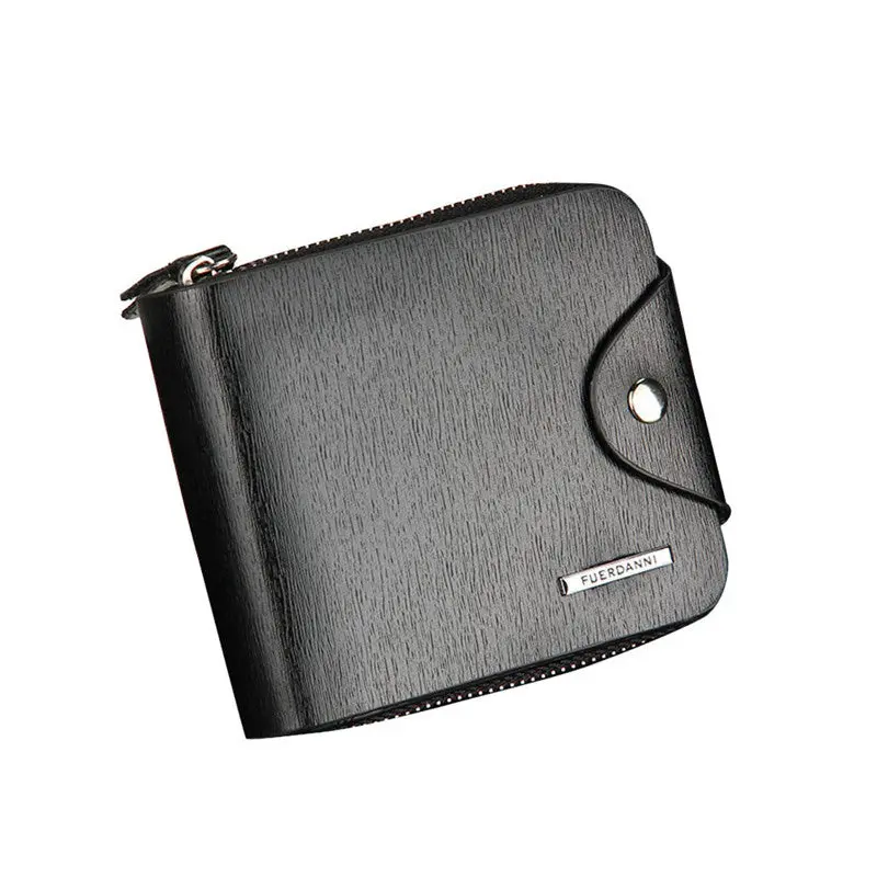 Men's Wallet Leather Card Holder Purse Clutch Wallets Billfold Zip Wallet Bag Men Visiting Cards Cover On The Passport Carteira 1