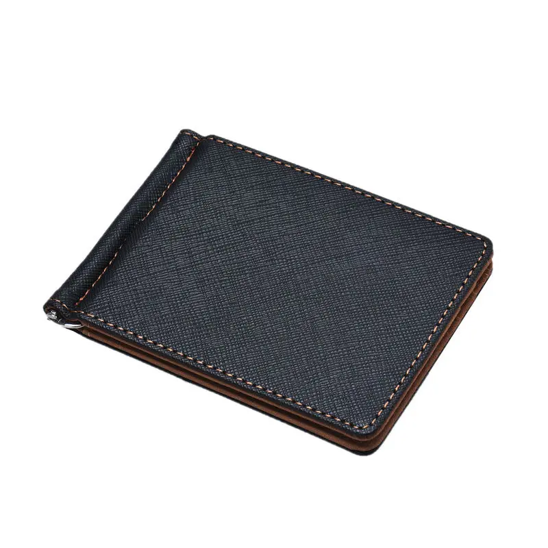 Men's Wallet Luxury Leather Silver Slim Thin Men Wallets Black Id Credit Card Holder Business Pocket Purse 1