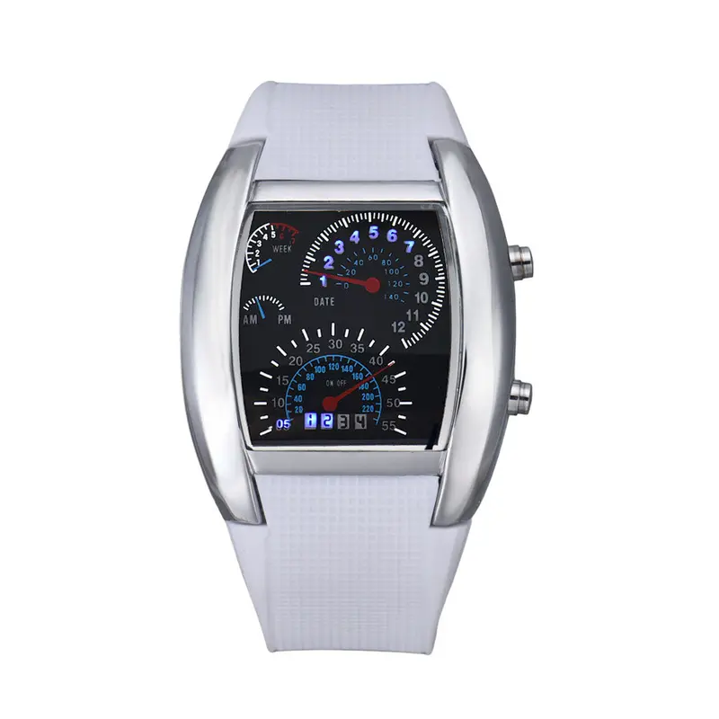 Men's Watch Aviation Turbo Dial Flash Led Watch Gift Mens Lady Sports Car Meter Relojes Men Watches Feida 2