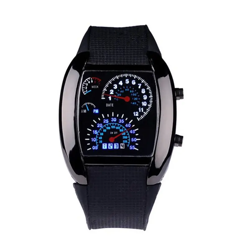 Men's Watch Aviation Turbo Dial Flash Led Watch Gift Mens Lady Sports Car Meter Relojes Men Watches Feida 3