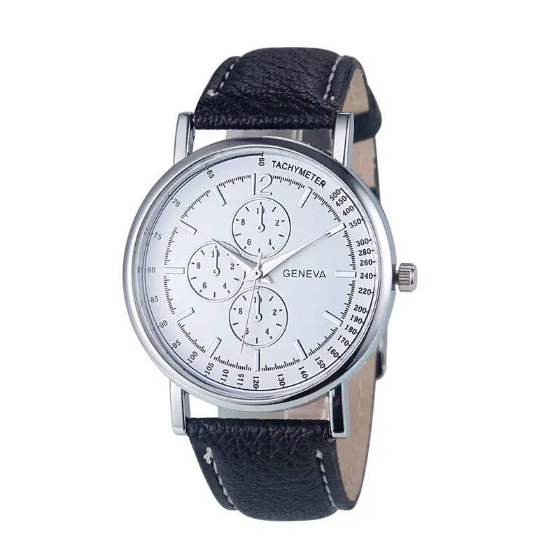 Men's Watch Geneva Luxury Men Women Simple Clock Analog Quartz Faux Leather Relogio Sport Men's Watch 2