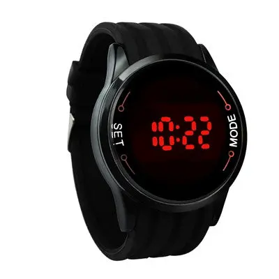 Mens Watch Led Date Silicone Top Luxury Black Wrist Watches Clock Relogio Masculino 1
