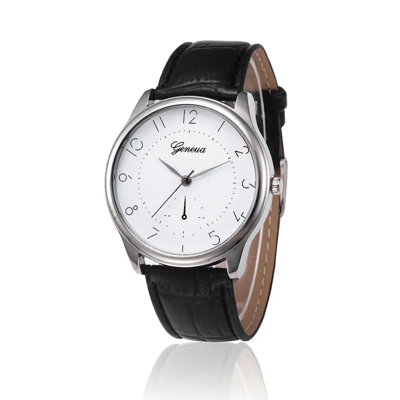Mens Watches Geneva Top Luxury Clock Retro Design Pu Leather Band Military Army Analog Alloy Quartz Watch 1