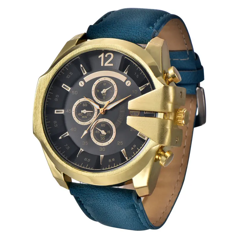 Mens Watches Top Luxury Men's Black Watches Leather Stainless Steel Quartz Military Men Wrist Watch Sport Relogios 2