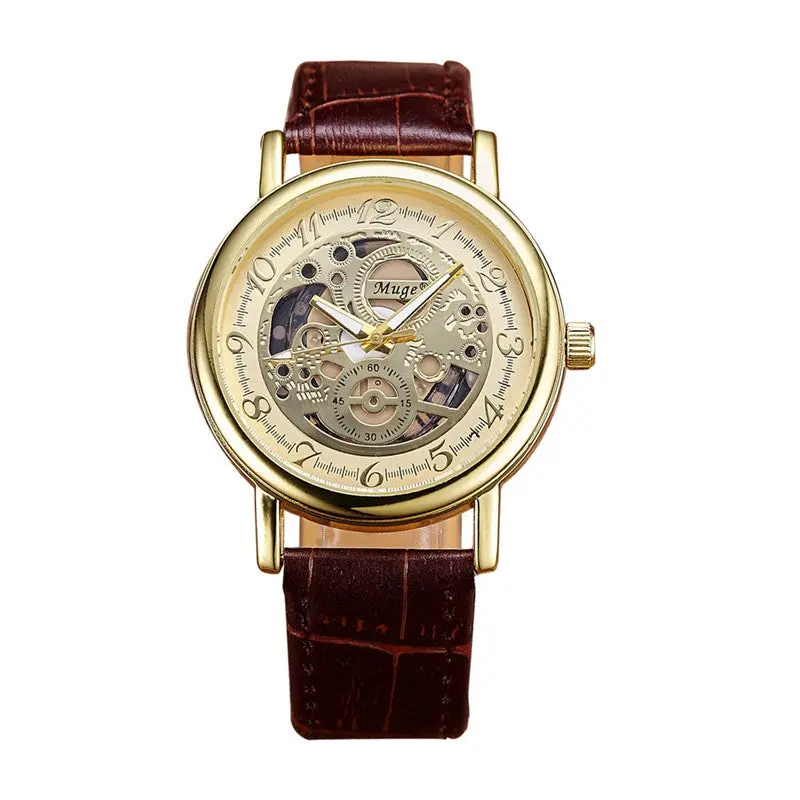 Men's Watches Top Luxury Military Army Business Clock Doublesided Hollow Mechanical Relogio Masculino 2