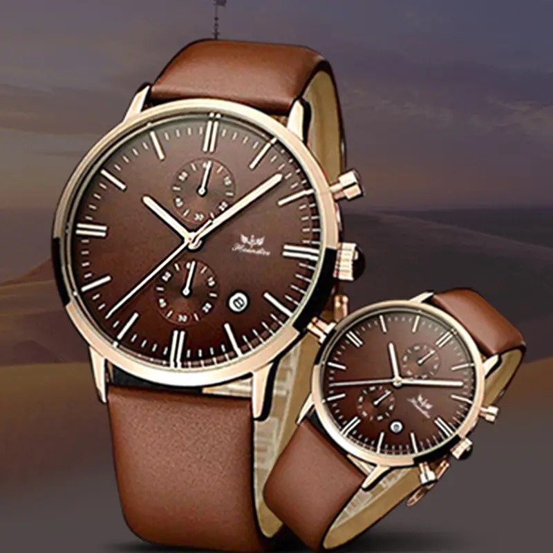 Mens Watches Top Luxury Noctilucent Leather Band Quartz Watch Wrist Watch Men Watches Rrelogio Masculino Feida 1