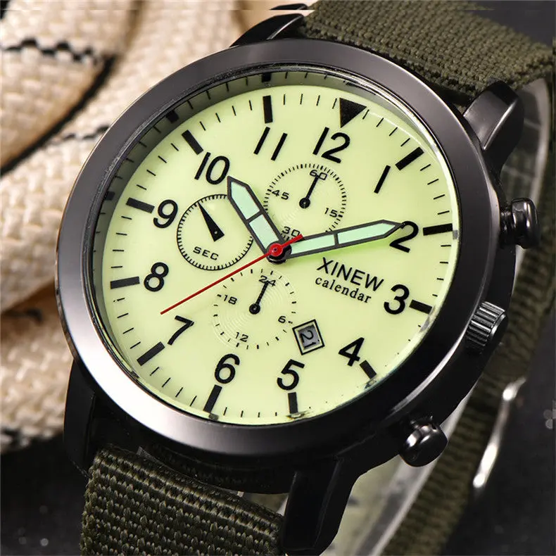 Mens Watches Top Luxury Xi Men Military Sport Luminous Wristwatch Quartz Army Watch Black Dial Date Luxury Wrist Watch 1