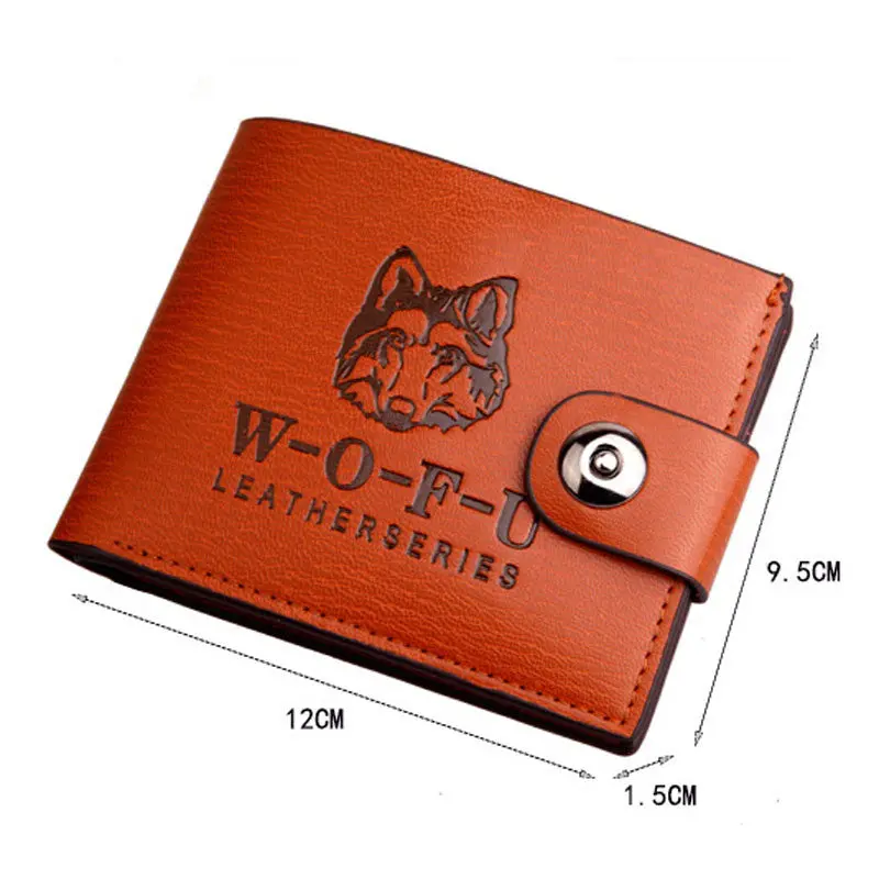 Mens Wolf Leather Bifold Wallet Credit Id Card Slim Purse 2