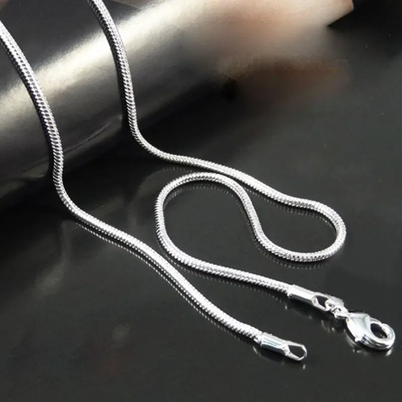 Mens Womens Sell Silver Jewelry Snake Chain Necklace 24Inch Length 1