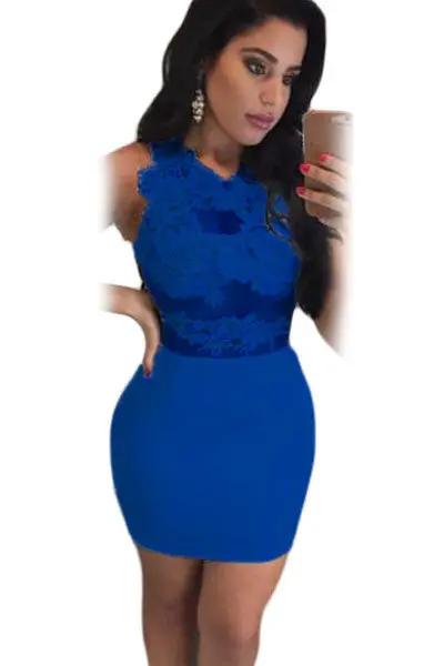 Mesh Floral Lace Patchwork Mini Dress Sexy White Bodycon Dress Sleeveless Wo 7