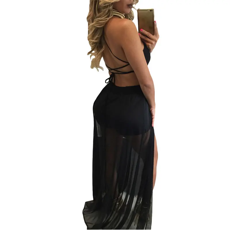 Mesh Long Skirt Stitching Sexy Club Jumpsuits Party Rompers Jumpsuit Shorts Combinaison Short Femme 3