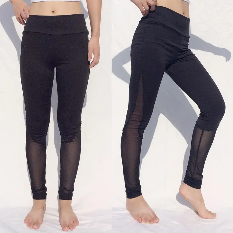 Mesh Patchwork With Bag Quick Drying Fitness Trousers Outdoor Running Sports Yoga Pants Gym Leggings Elastic Leggings 1