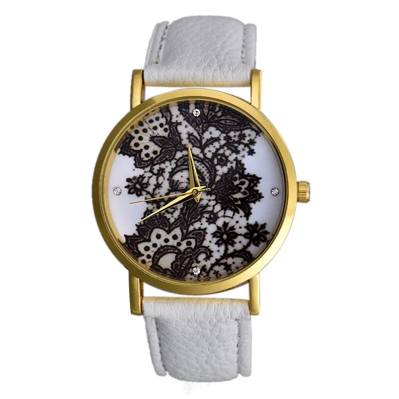 Mesh Vintage Watch Women Wristwatch Quartz Watch Women Ladies Lace Printanalog Leather Hours Mujer 1