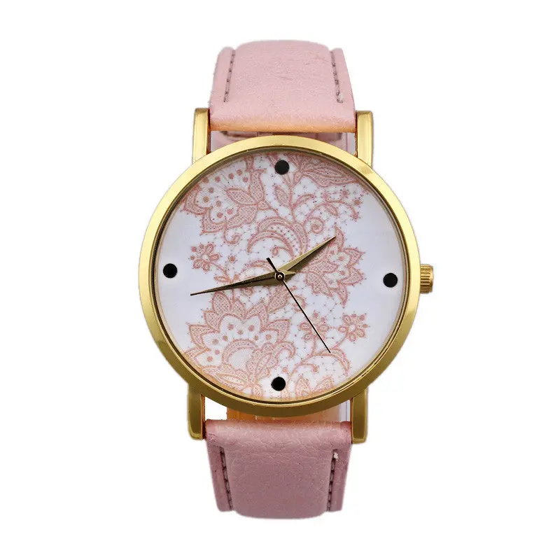 Mesh Vintage Watch Women Wristwatch Quartz Watch Women Ladies Lace Printanalog Leather Hours Mujer 2