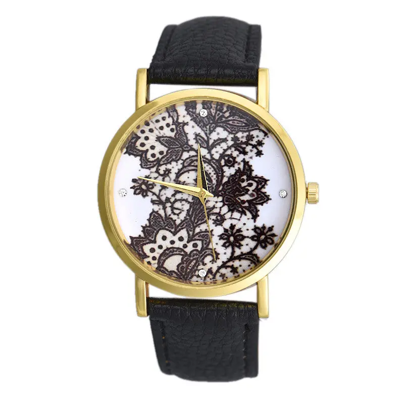Mesh Vintage Watch Women Wristwatch Quartz Watch Women Ladies Lace Printanalog Leather Hours Mujer 7