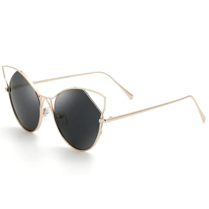 Metal Rim Uv400 Sunglasses European And Americantrend Retro Cat Eye Sunglasses 1