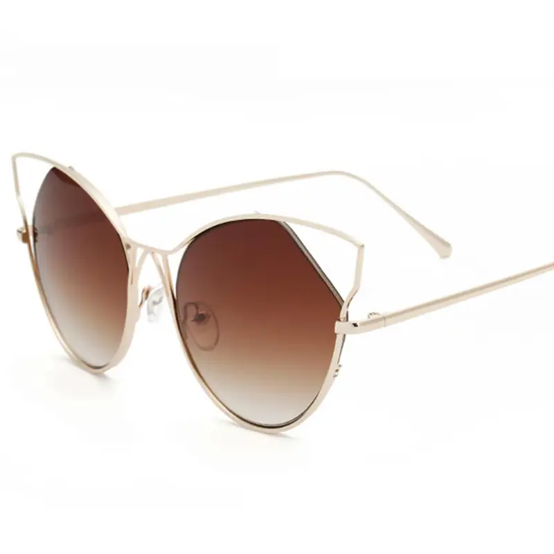 Metal Rim Uv400 Sunglasses European And Americantrend Retro Cat Eye Sunglasses 3