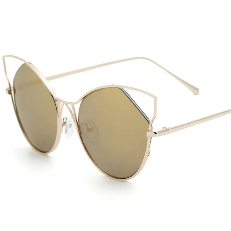 Metal Rim Uv400 Sunglasses European And Americantrend Retro Cat Eye Sunglasses 5