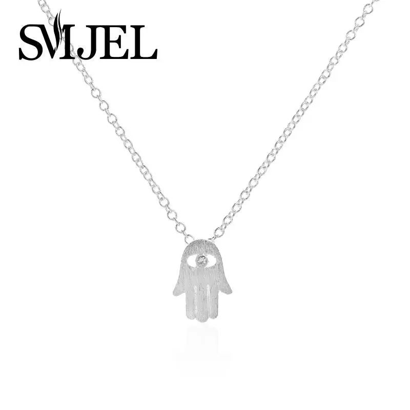 Micropave Hamsa Chain Necklace Charm Pendants Hamsa Symbol Hand Necklaces N066 1
