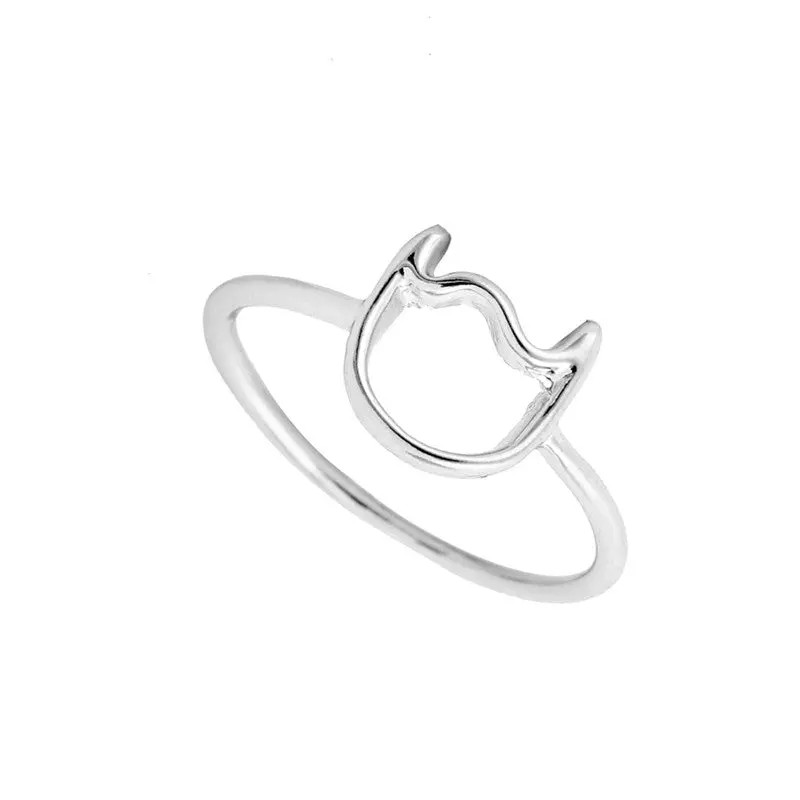 Mid Ring Cute Cat Head Punk Top Of Finger Rings ,Animal Rings R126 2