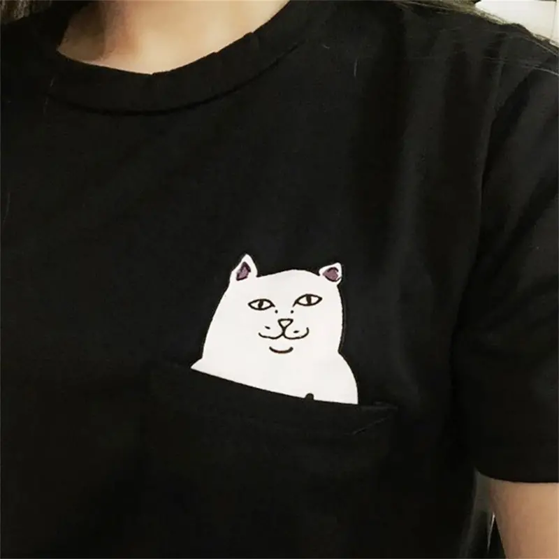 Middle Pocket Catandcan Wear Short-Sleeved T-Shirt 5