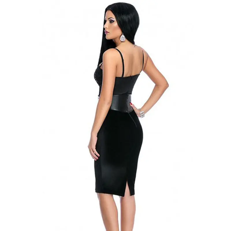 Midi Black Knee Length Party Dresses Vestidos Sexy Bodycon Short Party Dresses Vintage Dresses Midi 3