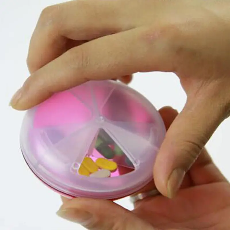 Mini 3 Compartt Rotary Medicine Box Jewelry Organizer Travel Case Storage 1