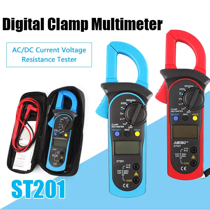 Mini Clamp Meter St201 True Ohm Ad/Dc Current Voltage Capacitance Measuring Tools Digital Clamp Multimeter 91523 2