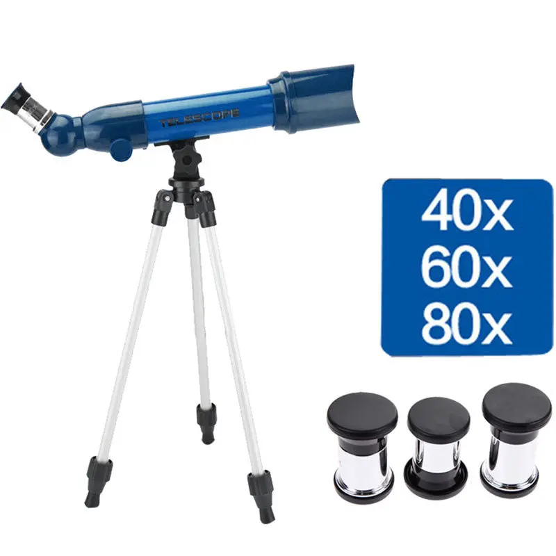 Mini Cool Telescope For Stars Searching Educational 50Mm Refractor Telescope Microscope 80X Combo Science Toy 1