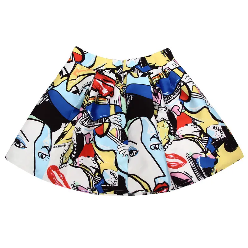 Mini Graffiti Print Skirts Graffiti Print Pleated Mini Skater Skirts Vintage Graffiti Skirt Colorful Skater Skirt 1