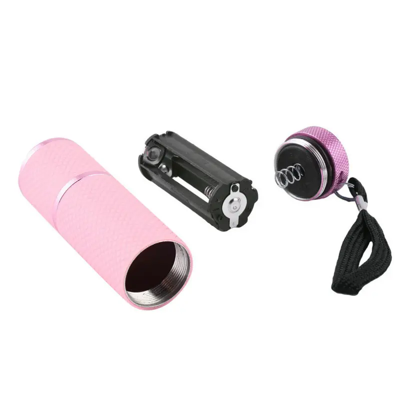 Mini Led Flashlight Lamp Nail Dryer Portable For Nail Gel 15S Fast Dry Nail Polish Curing Lamp Aluminum Alloy Aaa Battery 9 Led 3