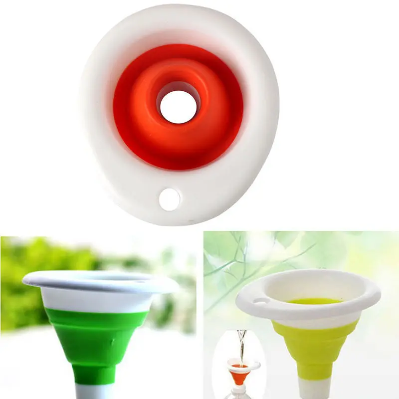 Mini Silicone Gel Practical Foldable Funnel Cute Collapsible Style 31287 1
