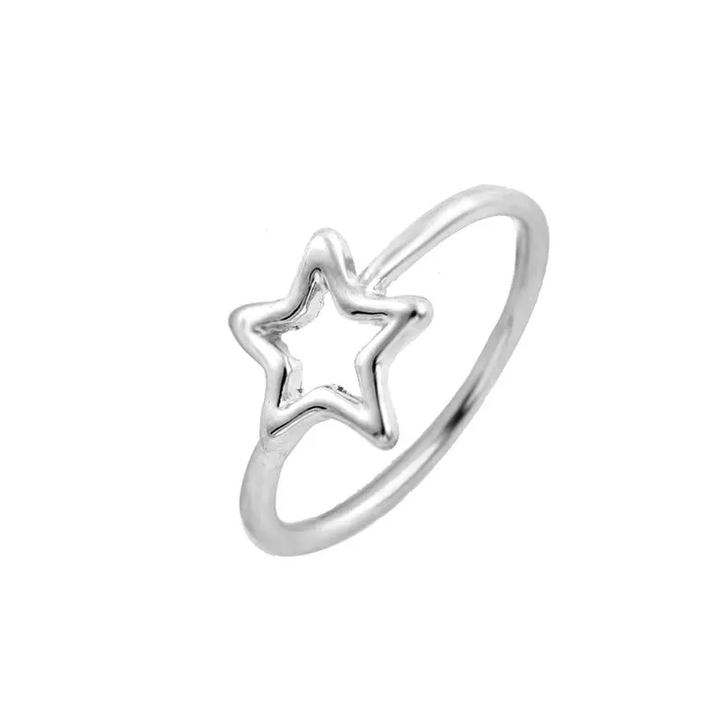 Mini Star Knuckling Ring Pentagram Ring Knuckle Jewelry Five-Pointed Star Ring Penta-Angle Ring 2