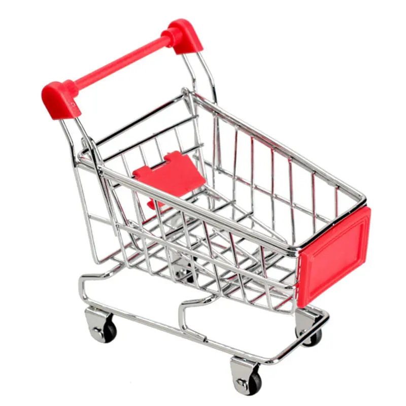 Mini Supermarket Hcart Toy Shopping Utility Cart Mode Storage Funny Folding Shopping Cart Wheels Toys For Children 1